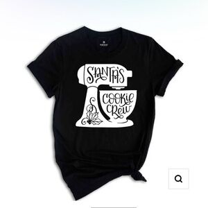 Santa’s cookie crew black t-shirt, medium, Christmas, baking shirt